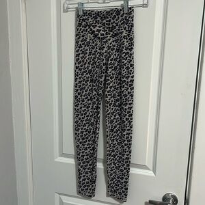Cheetah print cross-front leggings